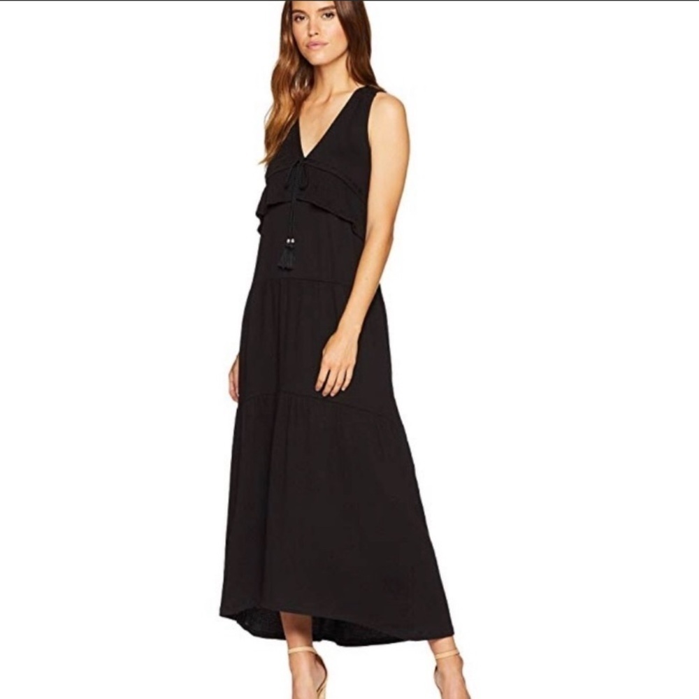 SANCTUARY DELPHINA TIERED BLACK MAXI DRESS - Picture 2 of 15